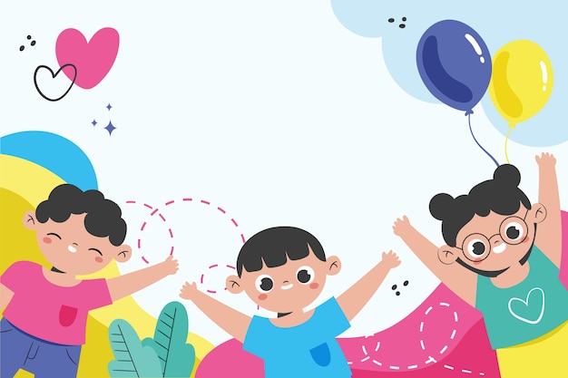 Flat childrens day background