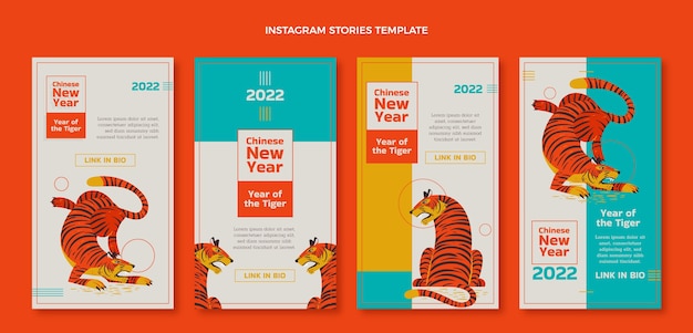 Flat chinese new year instagram stories collection