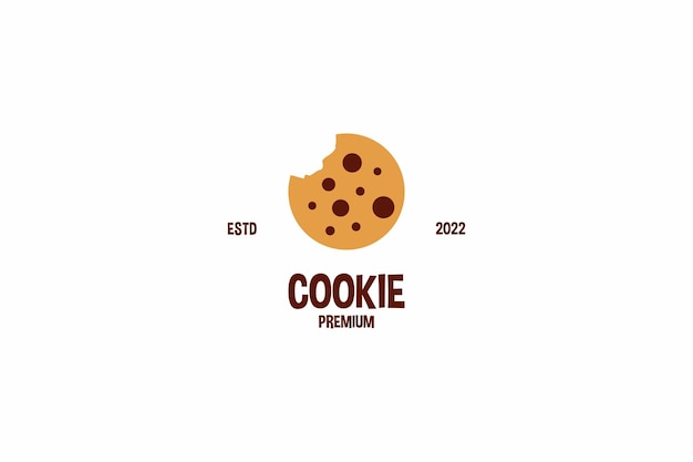 Flat chocolate chips cookies icon logo design