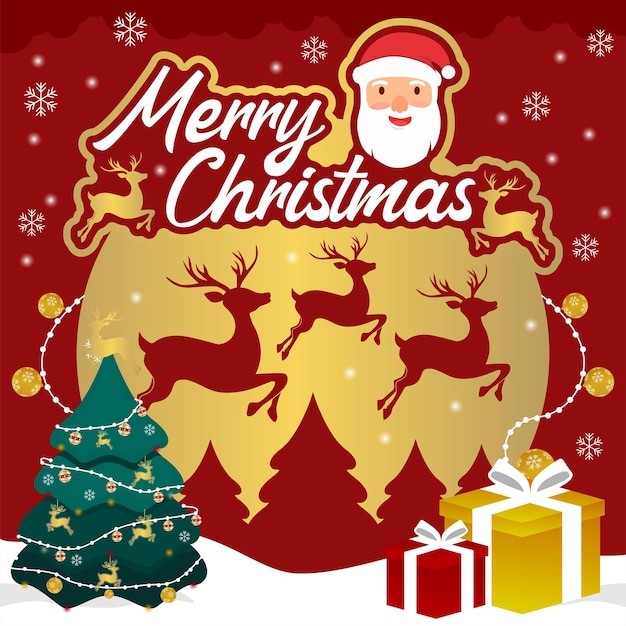 Flat christmas background premium Vector