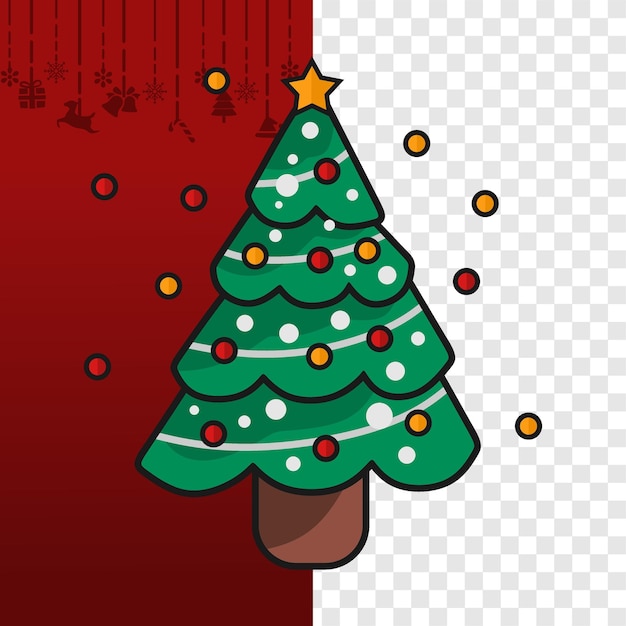 Flat christmast tree illustration vector