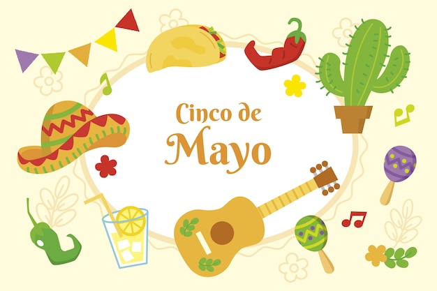 Flat cinco de mayo background