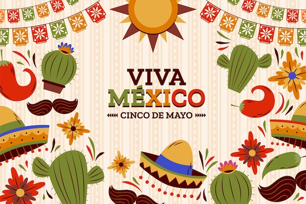 Flat cinco de mayo background