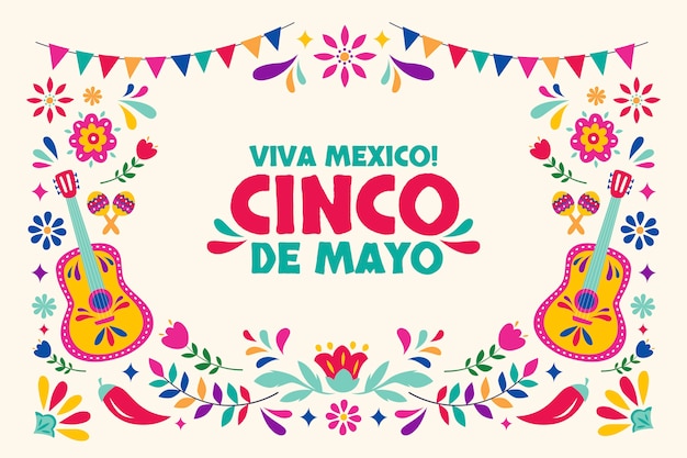 Flat cinco de mayo background