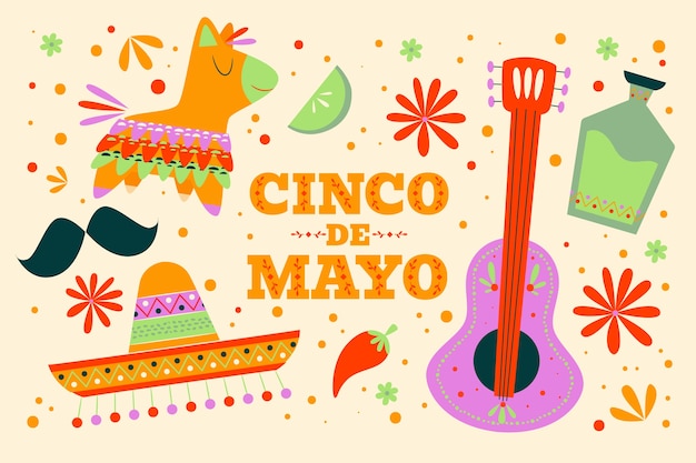 Flat cinco de mayo background