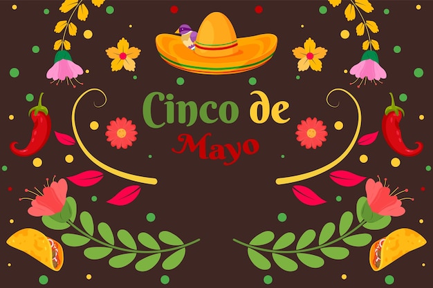 Flat Cinco De Mayo celebration background