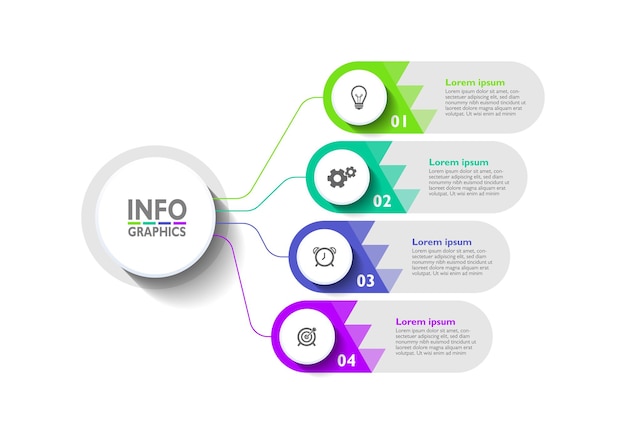 Flat circular infographic background template colorful