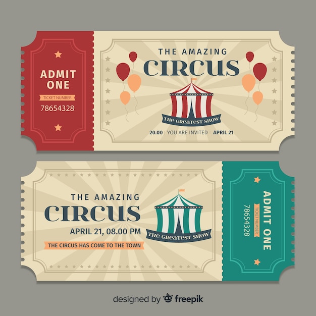 Flat circus ticket template