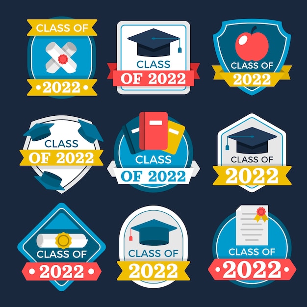 Flat class of 2022 badges collection