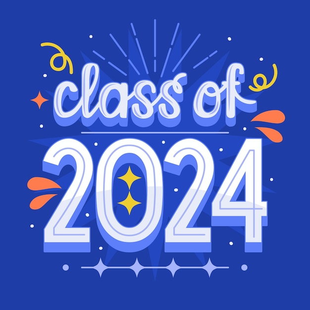 Flat class of 2024 lettering template