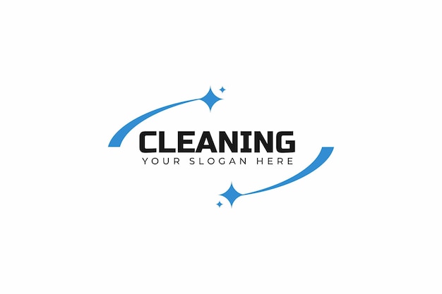 Flat cleaning service icon logo design