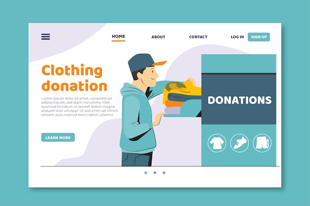 Flat clothing donation web template