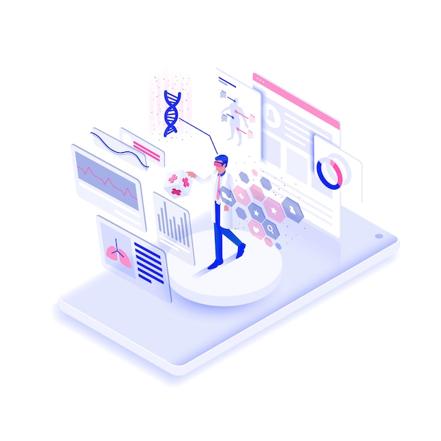 Flat color Modern Isometric Illustration design