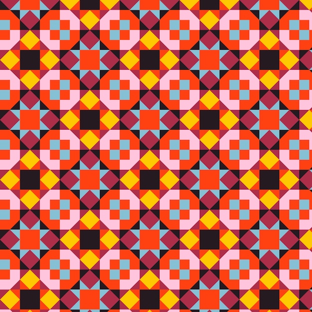 Flat colorful geometric pattern design