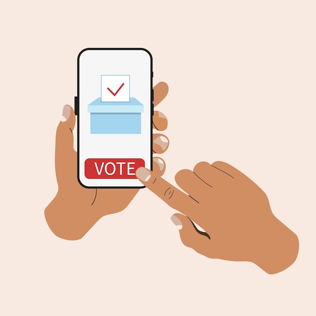 Flat concept of online voting, electronic voting, internet voting system