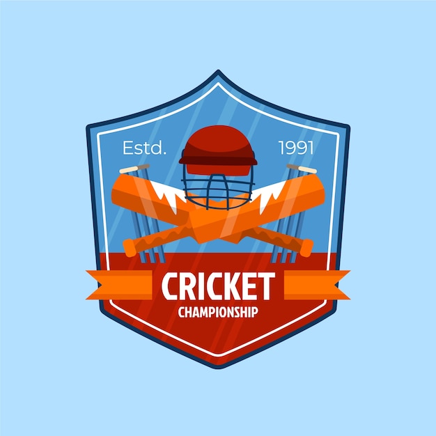 Vector flat cricket logo template