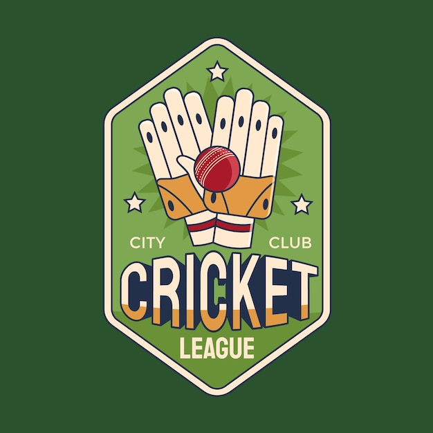 Flat cricket logo template