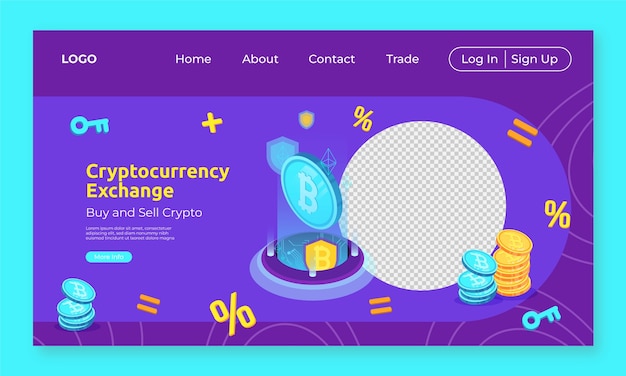 Flat crypto landing page template