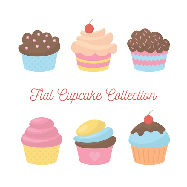 FLAT CUPCAKE VECTOR