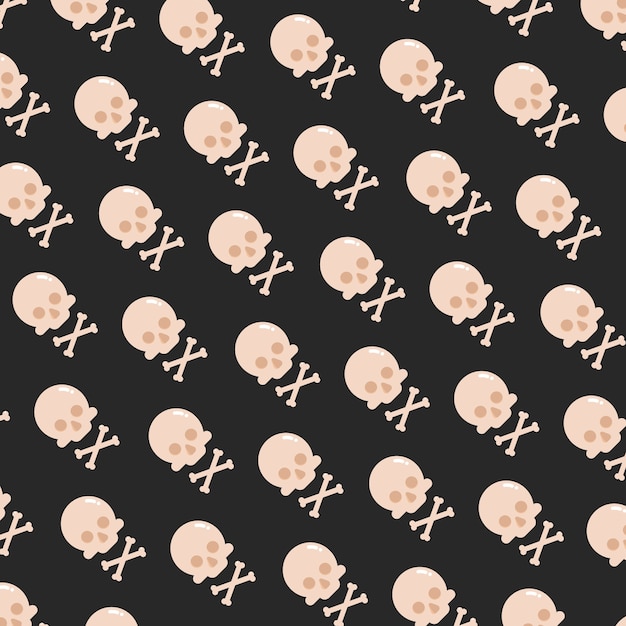 Flat Cute Skull Pattern