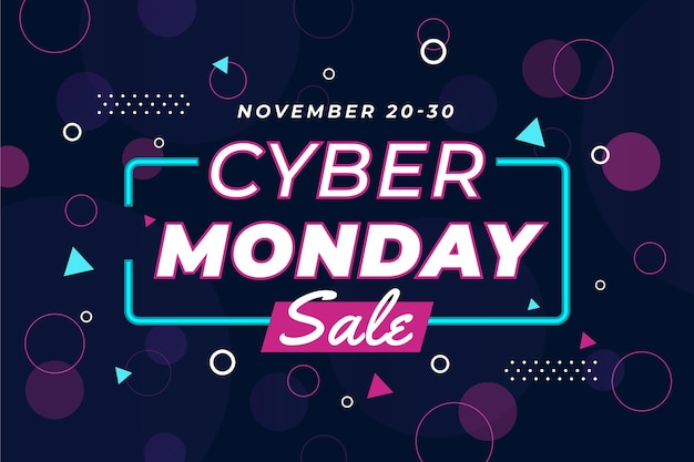 Vector flat cyber monday background