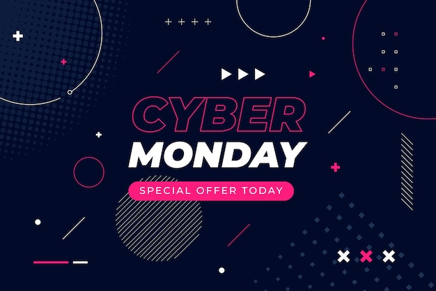 Flat cyber monday background