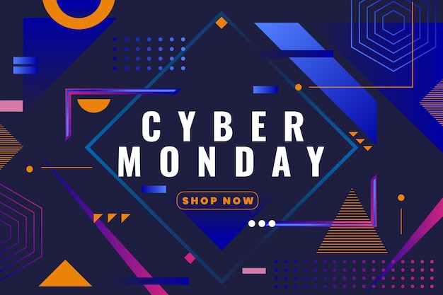 Flat cyber monday background