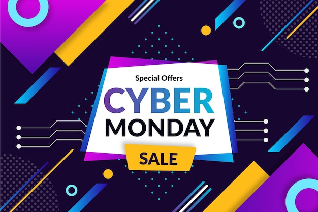 Flat cyber monday background