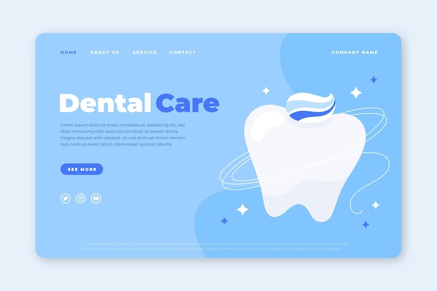 Flat dental care landing page