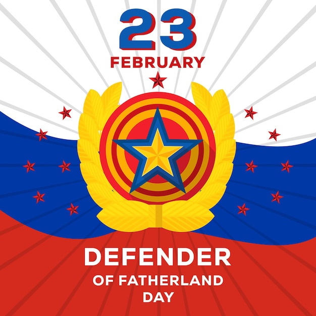 Flat design 23 february defender of fatherland day