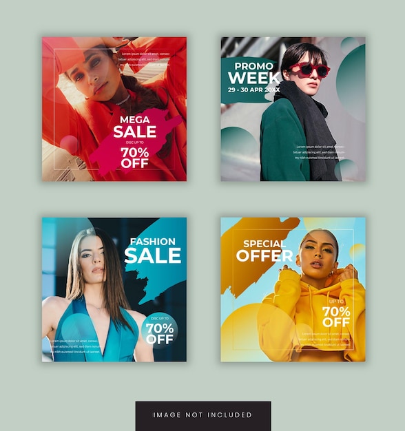 Flat Design Abstract Fashion Social Media Post Template