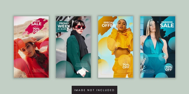 Flat Design Abstract Fashion Social Media Stories Template