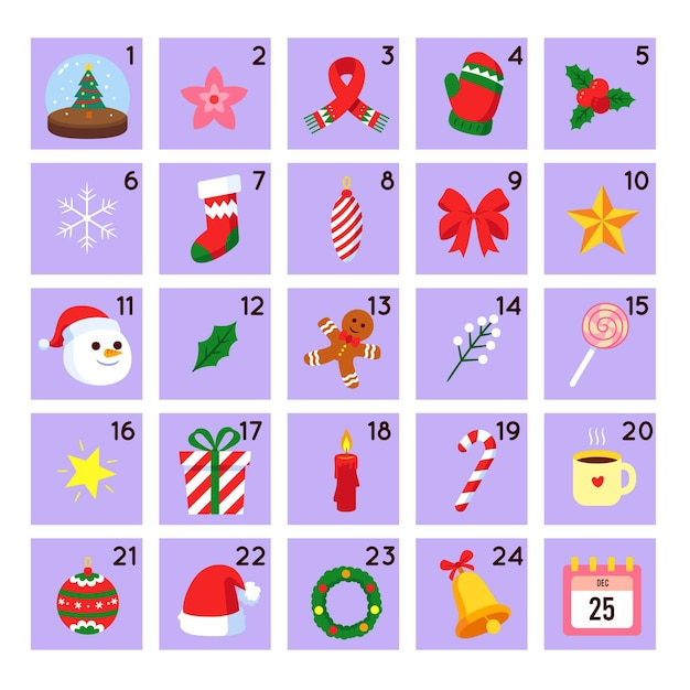 Flat design advent calendar