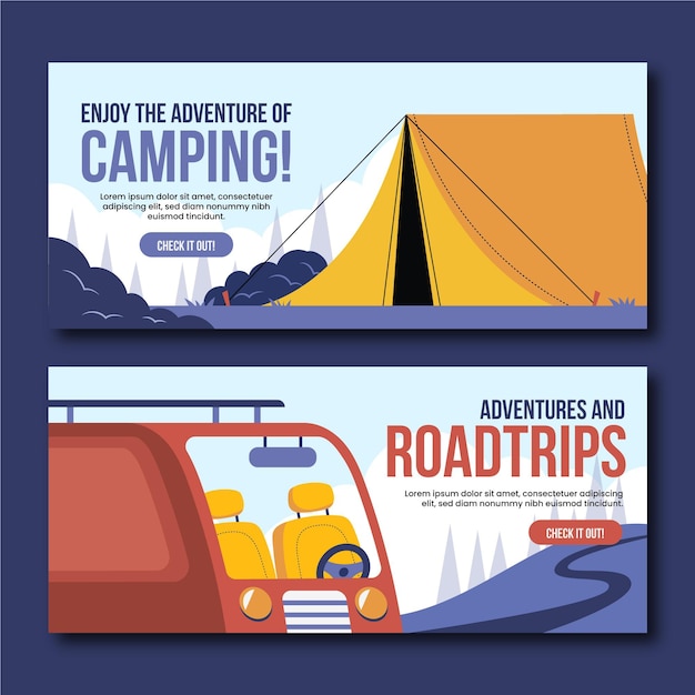 Flat design adventure banner