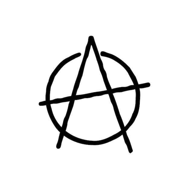 Flat design anarchy symbol logo