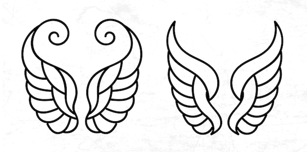 Vector flat design angel wings silhouette vector design element