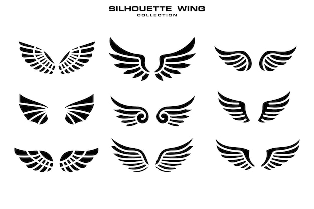 Flat design angel wings silhouette