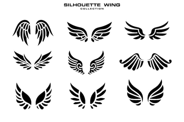 Flat design angel wings silhouette