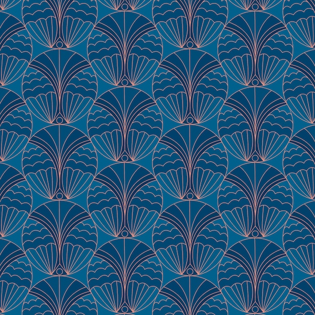 Flat design art deco elegant seamless pattern