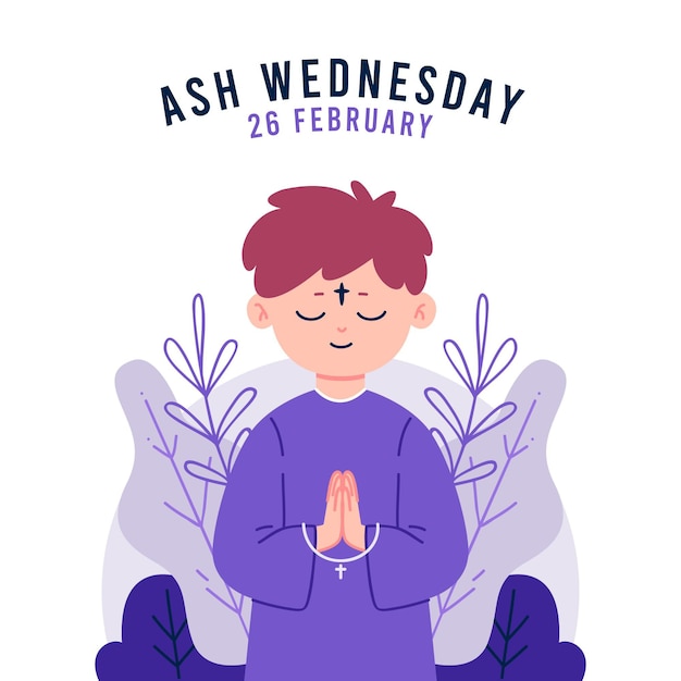 Flat design ash wednesday