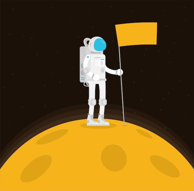 Flat design Astronauts float in space Vector illustration