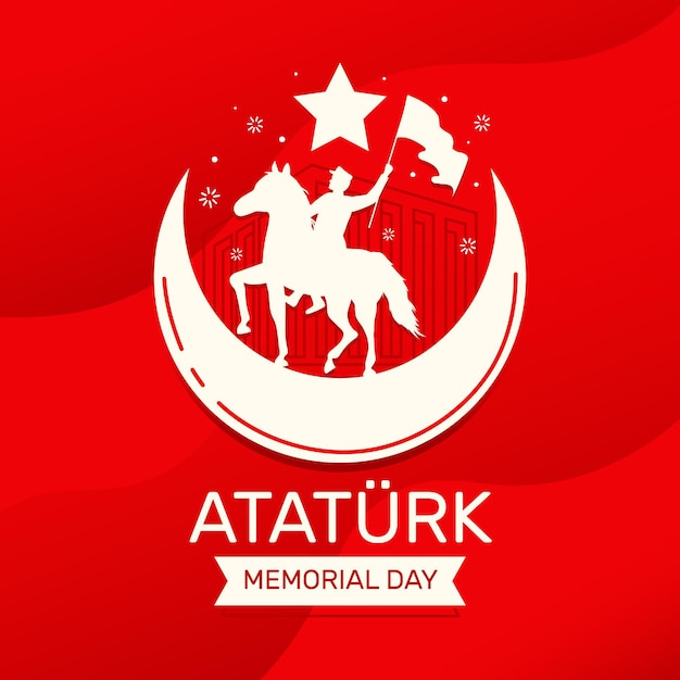 Flat design ataturk memorial day