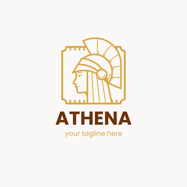 Flat design athena logo template