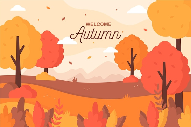 Flat design autumn background