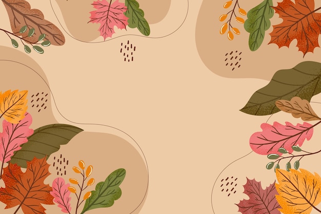 Flat design autumn leaves wallpaper