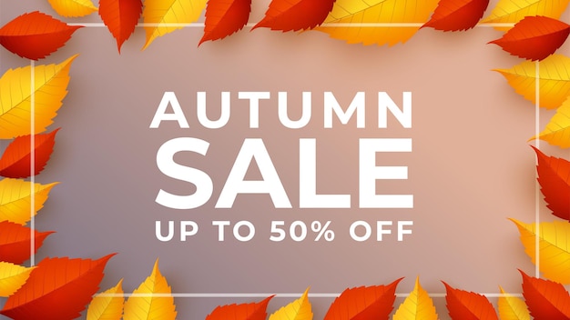 flat design autumn sale banners collection