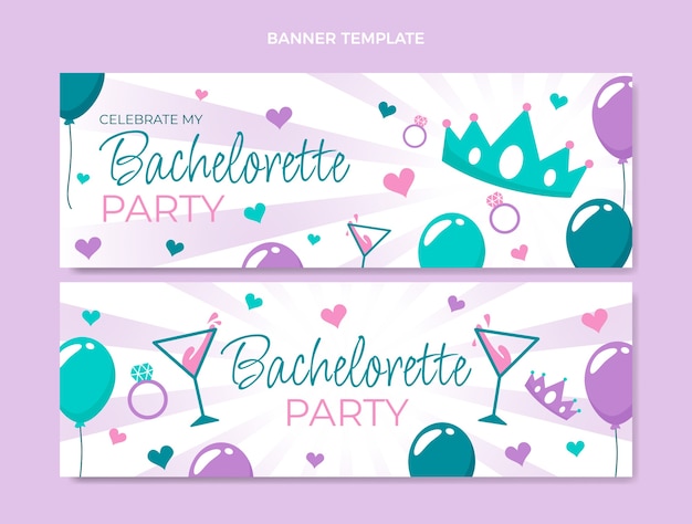 Flat design bachelorette template