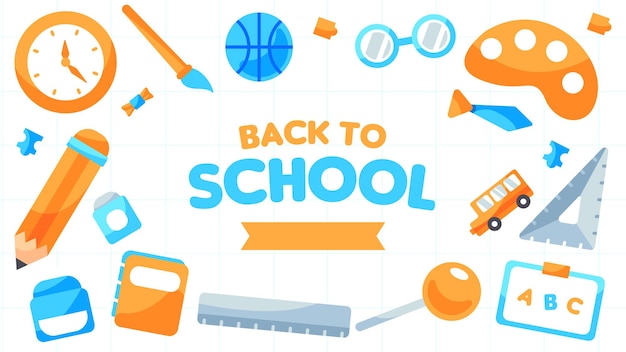 Flat design back to school background