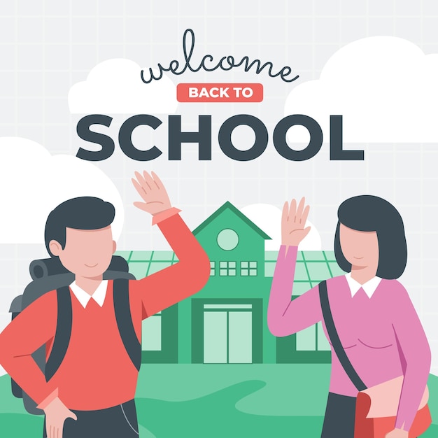 Flat design back to school background