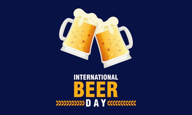 Flat Design Background Celebrating International Beer Day Festival